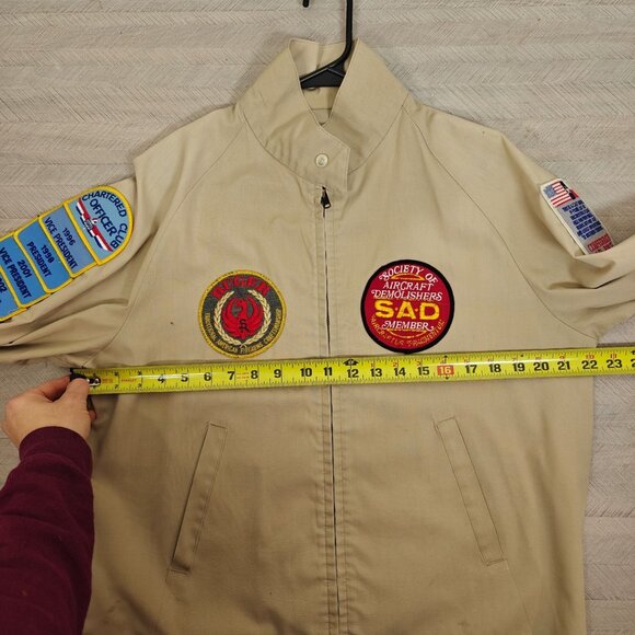 Vtg Bomber Jacket Society Aircraft Demolishers Ruger Confederate Air Force - Picture 8 of 13